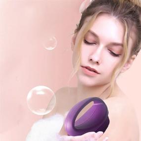 img 4 attached to 💜 Pudy Roll Silicone Body Scrubber: Effective Shower Accessory for Exfoliation and Massage, Soft & Foam-friendly, Long-lasting & Purple for All Skin Types