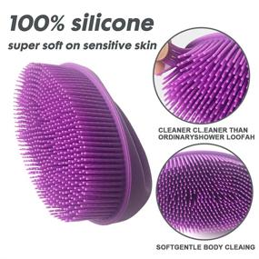 img 2 attached to 💜 Pudy Roll Silicone Body Scrubber: Effective Shower Accessory for Exfoliation and Massage, Soft & Foam-friendly, Long-lasting & Purple for All Skin Types