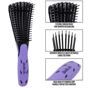 img 3 attached to 🧖 Detangling Brush for Curly, Kinky, Knot 3a to 4c Hair - SleekLife Detangler for Dry/Wet Tangles, Natural African Hair Care, Gentle Exfoliating Brush - Suitable for All Hair Types