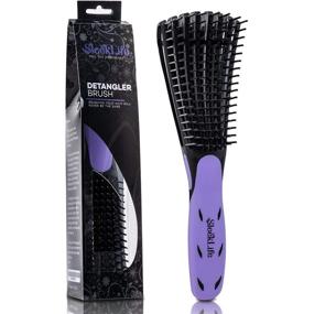 img 4 attached to 🧖 Detangling Brush for Curly, Kinky, Knot 3a to 4c Hair - SleekLife Detangler for Dry/Wet Tangles, Natural African Hair Care, Gentle Exfoliating Brush - Suitable for All Hair Types