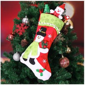 img 2 attached to 🧦 Joiedomi 4-Pack 18-inch Christmas Stockings | 3D Plush Gift & Treat Bags for Family Decor | Hanging Ornament for Xmas Holiday Party