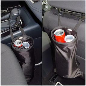 img 4 attached to 🚗 Мешки для мусора в автомобиле B-Comfort 2: вешающийся съемный контейнер для мусора для заднего сиденья автомобиля, включает крючки для сумок - регулируемый, прочный, стиральный.