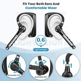 img 1 attached to 🎧 HonShoop V5.0 Bluetooth наушник: двойной микрофон CVC8.0 с шумоподавлением, 16 часов чистого времени разговора, гарнитура для водителя, грузчика, делового офиса