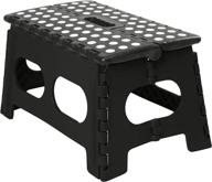 🪜 simplified extra-wide folding step stool for kitchen, bathroom, bedroom - lightweight, sturdy & safe, easy opening - carrying handle - ideal for adults - black логотип