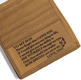 img 3 attached to Exquisite Personalized Engraved Leather Wallet: The Ultimate Father's Men's Accessory