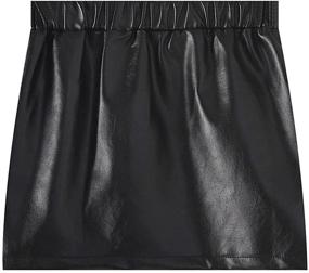 img 3 attached to 👧 Chic and comfy PU Faux Leather Skirts for Girls and Toddlers - WELAKEN Shorts Skirts for Kids!