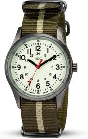 img 4 attached to Glow in the Dark Watches for Men: 12/24 Hour Military 🌟 Time, Waterproof & Outdoor Field Sports Wristwatch with Nylon Band - MDC