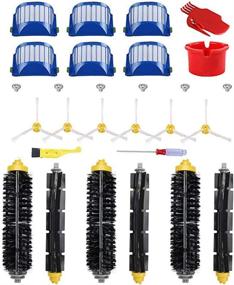 img 4 attached to Neza iRobot Roomba 600 Series 595 680 690 Accessory Replacement Kit - 6 Filters, 6 Side Brushes, 3 Pairs of Bristle and Flexible Beater Brushes