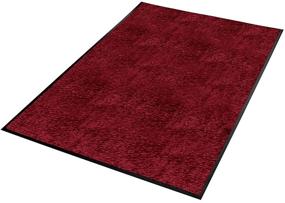 img 1 attached to 🔒 Guardian Platinum Series Indoor Wiper Floor Mat – Rubber with Nylon Carpet, 2'x2', Burgundy: Ultimate Protection for Your Floors