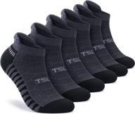 ultimate comfort: tsla men's 6-pairs athletic 🧦 no show socks with cushioned comfort and breathable mesh logo