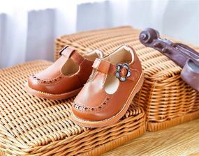 img 2 attached to THEE BRON Girl's T-Strap Flats: Elegant Ballet Mary Janes for Toddler & Little Kids