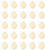 50 pcs thank you charm mini heart shape thankful beads pendant for diy jewelry making - double sided, gold - perfect for bracelet, necklace accessories, thanksgiving art craft logo