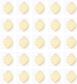 img 4 attached to 50 Pcs Thank You Charm Mini Heart Shape Thankful Beads Pendant for DIY Jewelry Making - Double Sided, Gold - Perfect for Bracelet, Necklace Accessories, Thanksgiving Art Craft