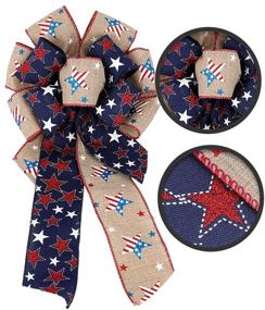 img 3 attached to 🎇 Vibrant Independence Day Red and Blue Patriotic Bows - 2 Packs 11x23 Inch - Perfect for Fourth of July Celebrations - American Flag Stars - Ideal for Indoor & Outdoor Wreaths - Bow Decorations (Patriotic Bows-5)