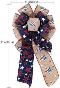 img 2 attached to 🎇 Vibrant Independence Day Red and Blue Patriotic Bows - 2 Packs 11x23 Inch - Perfect for Fourth of July Celebrations - American Flag Stars - Ideal for Indoor & Outdoor Wreaths - Bow Decorations (Patriotic Bows-5)