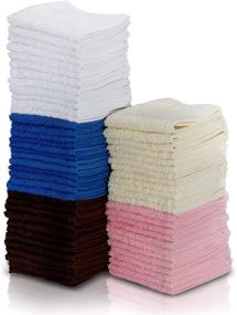 img 3 attached to 🔮 Simpli-Magic 79264 12x12 Cotton Washcloths, Multi Color, 60 Pack