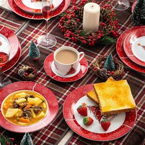 img 1 attached to 🎄 VEWEET Christmas Dinnerware: Festive Porcelain Collection for Christmas Celebrations