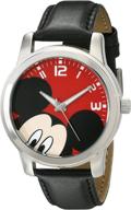 ⌚ disney unisex w001842 mickey mouse black watch - analog display, quartz movement logo