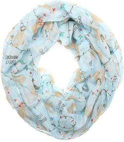 img 2 attached to Stay Fashionable with MIRMARU's Lightweight Christmas Infinity Women's Scarves & Wraps