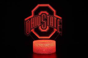 img 2 attached to 🏈 TEBOCR- NCAA Ohio State University Team Logo Night Light - 7 Color Changing 3D Illusion Lamp for Desk, Table, and Decor