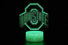 img 1 attached to 🏈 TEBOCR- NCAA Ohio State University Team Logo Night Light - 7 Color Changing 3D Illusion Lamp for Desk, Table, and Decor