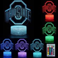 🏈 tebocr- ncaa ohio state university team logo night light - 7 color changing 3d illusion lamp for desk, table, and decor логотип