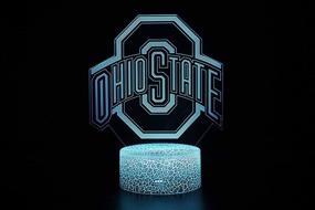 img 3 attached to 🏈 TEBOCR- NCAA Ohio State University Team Logo Night Light - 7 Color Changing 3D Illusion Lamp for Desk, Table, and Decor