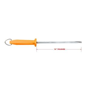 img 3 attached to 🔪 UltraSource Butcher Steel Sharpener, Orange Handle, Smooth Honing Steel, 10-inch