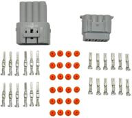🔌 muyi 5 kit 12 pin way superseal ip67 waterproof connector: high-quality pa66 nylon housing terminal sockets for ac/dc connection, 2.2mm series, 17-20 awg: gray logo