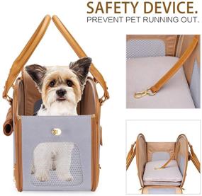 img 2 attached to Premium Nylon Pet Carrier Purse for Dog and Cat, Waterproof Foldable Travel Bag - Ideal for Home and Outdoor Use, Grey Color
