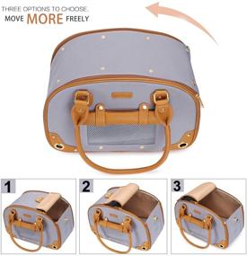 img 3 attached to Premium Nylon Pet Carrier Purse for Dog and Cat, Waterproof Foldable Travel Bag - Ideal for Home and Outdoor Use, Grey Color