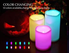 img 3 attached to 🕯️ Enhance Your Ambiance with SWEETIME Set of 3 Color Changing LED Pillar Candles: Remote, Timer, and Waterproof