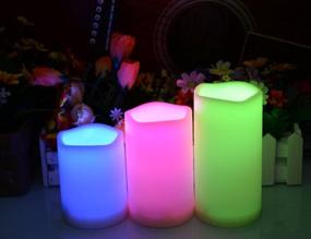 img 2 attached to 🕯️ Enhance Your Ambiance with SWEETIME Set of 3 Color Changing LED Pillar Candles: Remote, Timer, and Waterproof