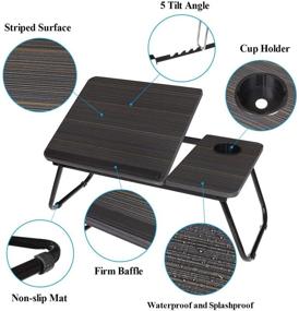 img 1 attached to Adjustable Lap Desk for Bed with Cup Holder & Legs – Perfect for Eating, Working and Relaxing