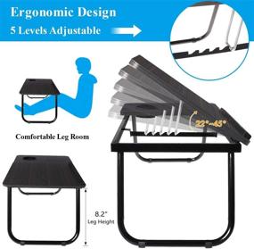 img 3 attached to Adjustable Lap Desk for Bed with Cup Holder & Legs – Perfect for Eating, Working and Relaxing