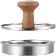 🍔 premium non-stick stainless burger press with solid wood handle - ideal for juicy burgers and meat pies логотип