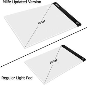 img 1 attached to 💎 Улучшенный светодиодный светильник для бриллиантовой вышивки - Mlife B4 LED световая плита, диммируемая трассировочная панель со 4 зажимами, идеально подходит для набросков, анимации, рисования