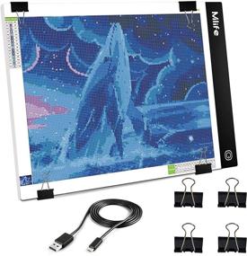 img 4 attached to 💎 Upgraded Diamond Painting Light Box - Mlife B4 LED Light Pad, Dimmable Tracing Light Board with 4 Fasten Clips, Ideal for Sketching, Animation, Drawing
