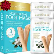 ❤️ love lori's 3 pack moisturizing foot mask for dry cracked feet - non-peel feet mask moisturizing socks for hydrated & nourished feet - perfect self care gifts for women & men logo