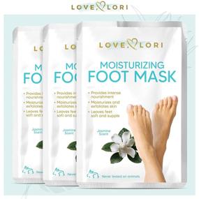 img 3 attached to ❤️ Love Lori's 3 Pack Moisturizing Foot Mask for Dry Cracked Feet - Non-Peel Feet Mask Moisturizing Socks for Hydrated & Nourished Feet - Perfect Self Care Gifts for Women & Men