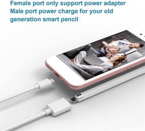 img 1 attached to 🔌 Smart Pencil 2-in-1 Charger Cable Adapter - iOS Power Charging Connector Cord | 1PCS, White ABS, 3.3Ft / 1M Length