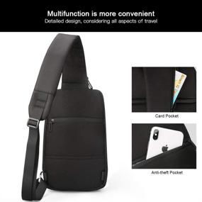 img 2 attached to 🎒 Waterproof Sling Bag for Men and Women, 10.1 Inch Laptop Backpack with USB Charging Port - Crossbody Shoulder Style