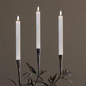 img 2 attached to 🕯️ White Flameless Taper Candles with Remote Timer - Realistic 3D Wick, Battery Operated Window Taper Candlestick Set of 8 for Christmas, Festival, Wedding, and Home Decoration