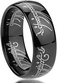 img 2 attached to 🔥 The One Ring - Lord of the Rings Style Tungsten Ring, Gold Color, Laser Etched with Lord of the Rings Design