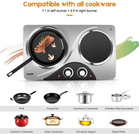 img 2 attached to 🔥 CUKOR Electric Hot Plate: Powerful 1800W Portable Stove for Fast Heat-up and Cooking Efficiency. Perfect for Dorms, Offices, Homes, and Camping!