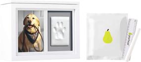 img 2 attached to 🐾 Pearhead Pet Photo Memory Box: Capture Your Beloved Dog or Cat's Paw Print Forever in White Impression Kit