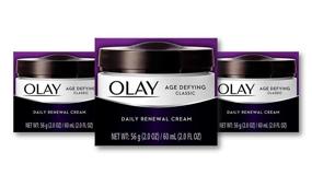 img 4 attached to 💆 Olay Age Defying Classic Daily Renewal Cream, Facial Moisturizer, 2.0 fl oz - Pack of 3 (Packaging may Vary)