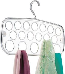img 3 attached to 🧣 InterDesign Scarf Closet Organizer Hanger - No Snag Storage for Scarves, Ties, Belts, Shawls, Pashminas, and Accessories - 18 Loops, Chrome and Clear