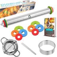 dumpling maker set - includes rolling pin with thickness rings, dumpling press, dumpling 🥟 maker, and dumpling cutter - molde para empanadas - cooking gift set for easy homemade dumplings logo