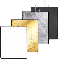 📸 neewer 30x36 дюймов 4-в-1 металлический набор панелей-флагов-рефлектор: улучшите свою фотосъемку в студии с помощью мягкого белого, черного, серебряного и золотого чехла. логотип